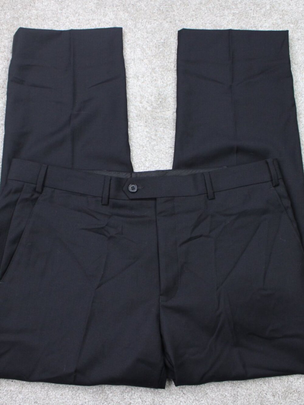 LAUREN Ralph Lauren Pants Mens 36x30 Black 100% Wool Natural Stretch Flat Front